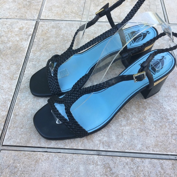 Lanvin Paris black braided sandals 38.5 - Picture 4 of 15